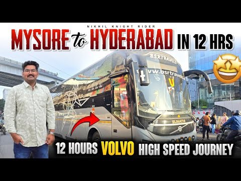 [4K]MYSORE TO HYDERABAD BUS JOURNEY | BSR Travels VOLVO 9600S AC Sleeper 🚌 Telugu Travel Vlog