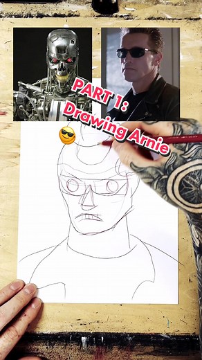 Part 1 of T800 Double Exposure X-Ray design #terminator #arnoldschwarzenneger #drawing #xray #fanart #fyp #drawingtutorial #drawingchallenge