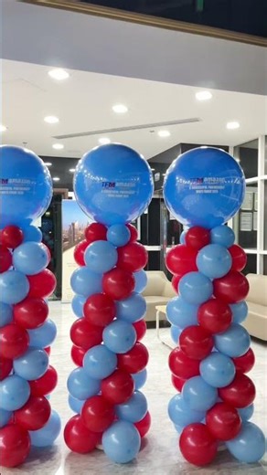 Balloon Pillars with Company Logo 🎈