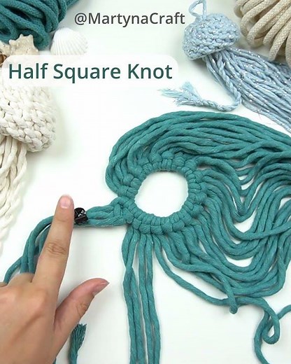 DIY Macrame jellfish with MartynaCraft #short #macrametutorial #jellyfish #sealife