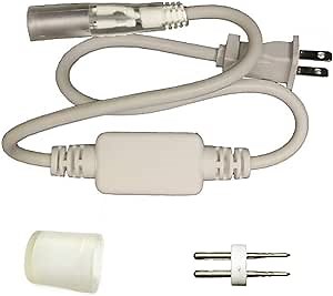 1/2" LED Rope Light Power Cord (2ft) w/Power Connector & End Cap