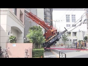 【速報】解体作業中のクレーン車が横転 けが人なし 周辺の約1300軒で一時停電(2025年9月20日)