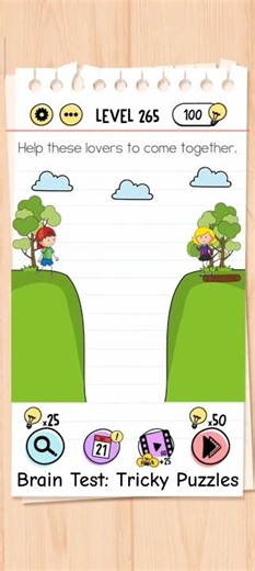 Brain Test Level 265: Help these lovers to come together 💞 #shorts