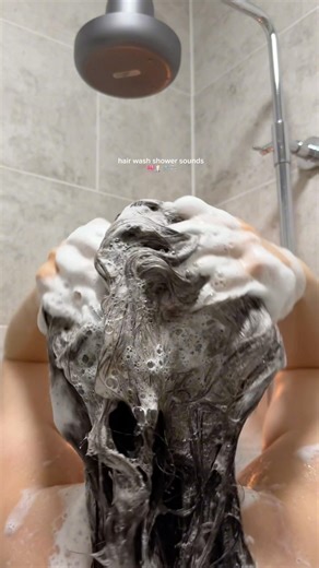 asmr hair wash shower sounds 🎀🕯️🚿🫧 #asmr #asmrsounds #hairwash