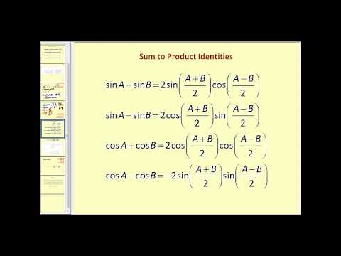 Sum to Product and Product to Sum Identities