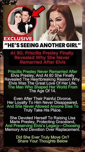 At 80,Priscilla Presley FINALLY Revealed Why She Never Remarried After Elvis #shorts #viral