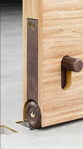 Auto-Close Two Way Door Latch with a Wooden Wheel