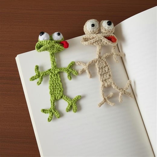 Crochet Lizard Bookmark, Funny Handmade Page Marker, Book Lover Gift - Etsy