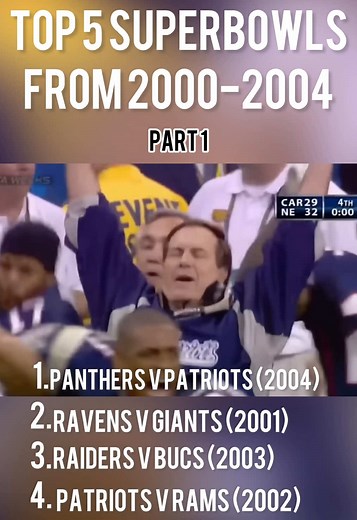 Top 5 Super Bowls from 2000 to 2004 - Part 1