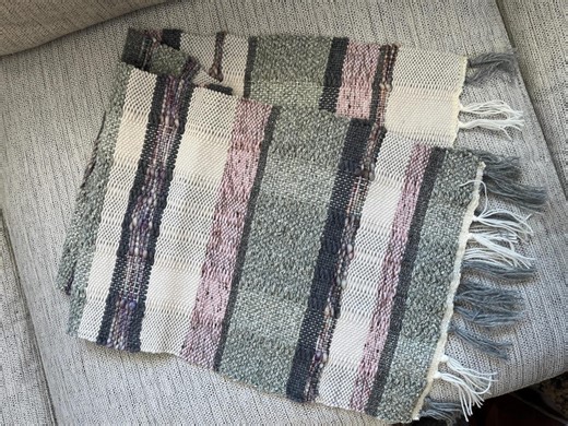 Hand-woven Table Runner, Naturals, Soft Greens, Pinks, Grays and Purples - Etsy