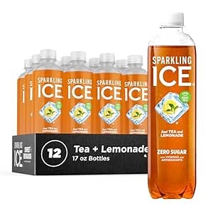 Sparkling Ice Tea + Lemonade Sparkling Water, Zero Sugar Flavored Water, with Vitamins and Antioxidants, Low Calorie Beverage, 17 Fl Oz Bottles (Pack of 12)