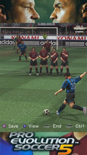 Alvaro Recoba free kick. Inter vs Milan. Pro Evolution Soccer 5. ⚽🎮