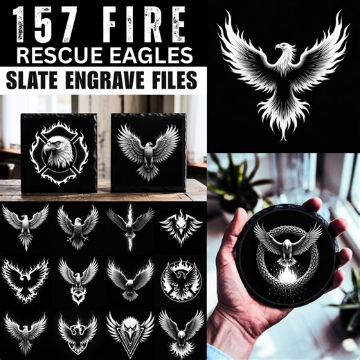 Slate Engrave Files for Fire Rescue Eagles Featuring Professional Laser Engrave Designs for Coasters and Decor, Instant Downloads - Etsy Canada