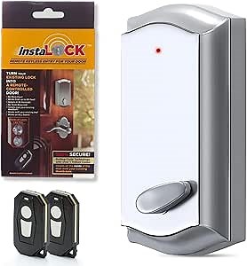 Smart Remote Door Lock for Existing Deadbolt - Installs in 30 Seconds - Enjoy Automatic Keyless Entry with Tool Free Installation - Includes Conversion Kit and Two Wireless Remotes (Silver)