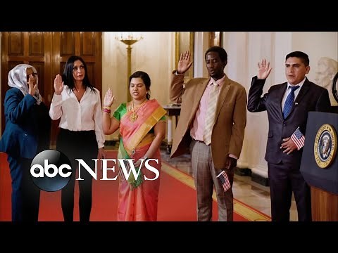 Trump attends naturalization ceremony at White House