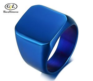 [Hot Item] Men Rings Stainless Steel Simple Bare Square Titanium Steel Titanium Jewelry Ring