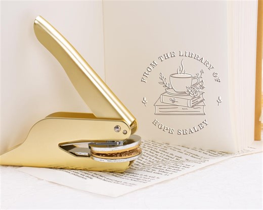 Personalized Book Embosser/custom Book Embosser/from the Library of Book Embosser/library Embosser/ex Libris Embosser Stamp/book Lover Gifts - Etsy