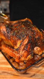Best Thanksgiving Turkey 350F for 2hours 25 minutes covered or until the turkey breast hits 145F Increase temp to 450 F for 30 minutes uncovered or until the breast hits 150F ——————— 13-14 lbs Turkey 2 sticks Butter (1 Cup) (Unsalted) (Soften) 5 Cloves Garlic,Minced 1 Sprig Thyme 2/3 Cup Chopped Parsley 1 Sprig Rosemary 4 Tbsp of the Blended Seasoning* —————- Seasoning Blend : 2 Tsp Paprika 1 1/4 Tbsp Onion powder 1 1/4 Tbsp Garlic powder 1 1/2 tsp Coarse Black pepper 2 Tsp Coarse Salt 1 1/2 tsp