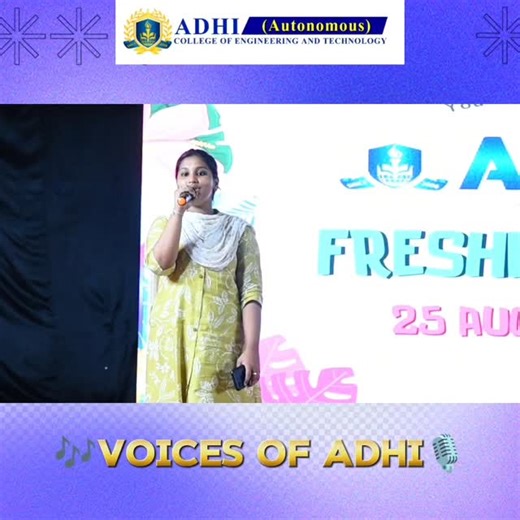 Adhi College of Engineering and Technology on Instagram: "Talent at Adhi ✨ Our student showcased an amazing musical performance with passion and confidence 🎤💫 At Adhi College of Engineering and Technology, we not only shape engineers but also celebrate every hidden talent! 🌟 #AdhiCollege #StudentTalent #SingingPerformance #BeyondEngineering #CampusVibes #chennai #song #sing #kanchipuram #engineering #tamilnadu #adhicollege #innovation #collegelife #proudmoment"