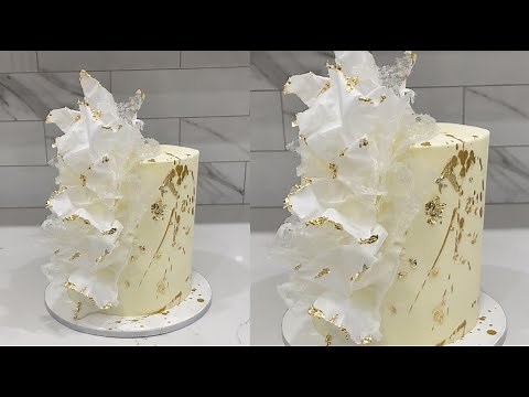 How to make a wafer paper ruffle cake | Cake decorating tutorials | Sugarella Sweets