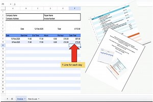 Google Sheets Simple Invoice Template - Etsy