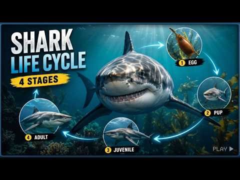 Shark Life Cycle Explained 🦈 | 4 Stages from Birth to Death (Full Documentary)