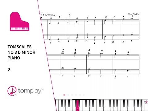 D Melodic Minor Piano Scale (Sheet Music and Backing Track) 🎷