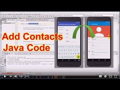 Android Studio #24: Add Contacts Person Email Phone by Batch Operations