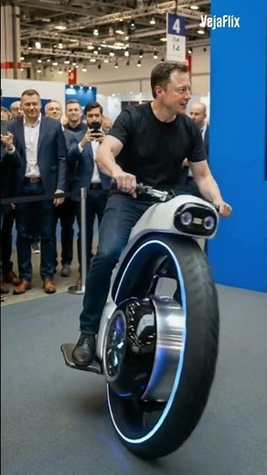 Elon Musk shows off his one-wheeled motorcycle #curiosities #machines #urbanlife #elonmusk #motor...
