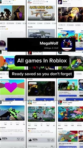 All games In #roblox