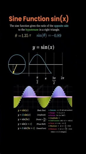Watch a Circle Turn Into a Sine Wave ⚡ Live Animation #shorts #sinefunction #physics #maths