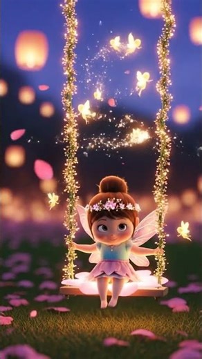 little fairy enjoying swing #short #shortsfeed #cartoon #fairytale