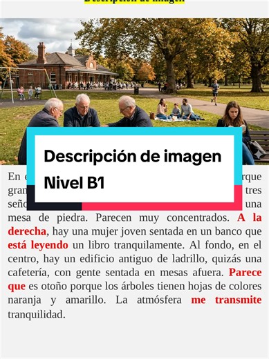 Kou Español Online - Kou Lang Pou Ayisyen- Cjudain #kouespañlonline #apprendrelespagnol #koulangpouayisyen #aprannespañol #haitianos Décrire une photo est une tâche classique pour l'examen DELE B1 ou toute conversation espagnole de niveau intermédiaire. À ce niveau, vous voulez aller au-delà de « Je vois un chien » et commencer à utiliser des connecteurs, des prépositions de lieu et un langage spéculatif comme dans l'examen.