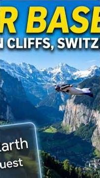 EPIC VR BASE JUMP - Wingsuit Mürren Cliffs, Switzerland! 🇨🇭🏔️ | Google EarthVR #gameshorts, #pov,
