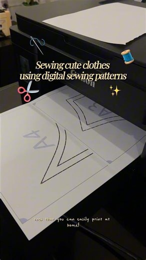 How do you print a digital sewing pattern and assemble it? ✂️✨ #sewingpatterns #sewingtutorial #diy