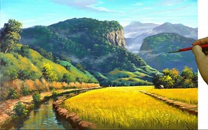 【丙烯】Art of John Magne Lisondra教你用丙烯绘画逼真青山绿水农田风景