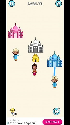 Rush to home game with boy and girl devil and bom difficult level 74 solved#how to play #puzzle#