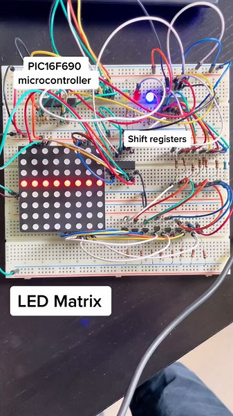 Practicing microcontroller programming #microcontroller #pic #electronics #LED #project