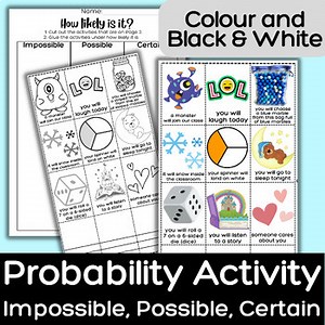 Probability Words Impossible, Possible & Certain, Differentiated Math Scenarios