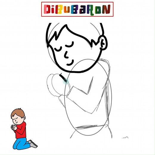 Cómo dibujar un niño Rezando paso a paso | Dibujos fáciles | DibuBaron