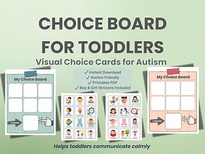 Visual Choice Board for Toddlers With Autism | Reduce Frustration & Support Communication (printable PDF) - Etsy Canada