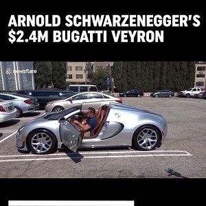 Arnold Schwarzenegger causally hopping in his Veyron after breakfast with Sylvester Stallone 👌 | DRIVETRIBE