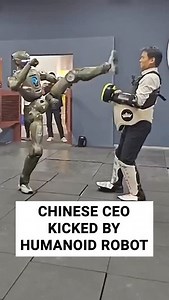 4.4K views · 1K reactions | Chinese startup EngineAi unveiled its T800 robot, which demonstrated its power by kicking the CEO across the room. | CyberNews | Facebook