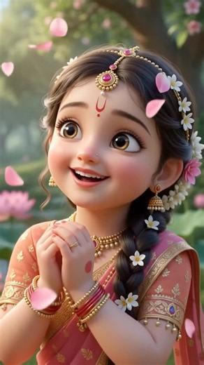 Cute little radha-rani 🙏 #radharani #krishan #shorts