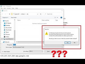 Unable to save changes to Hosts file | Issue Resolved |