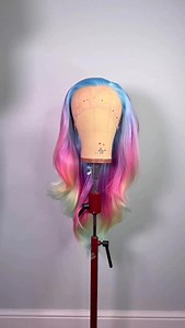 We’re styling up this “Rainbow Candy” wig for a client and we set it in these large flocked rollers from @banburypostiche_wigsuk to get a loose wave pattern with lots of natural volume at the root!😍💥 The styling video with the finished result will be up soon!🤩 #wig #wigstyling #websterwigs #hairtutorial #lacefrontwig | Webster Wigs