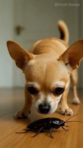 Don't Miss This Chihuahua's Reaction🐕to Seeing a Cockroach😱Ultimate Fear #Chihuahua #Dog #FunnyPets