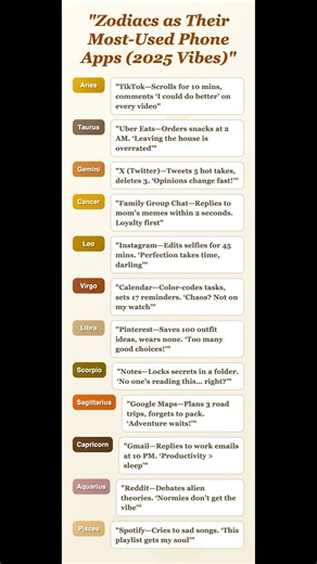 Zodiac Signs as Their Most-Used Apps 📱💀 (Capricorn Replies to Work Emails at 10 PM Because Product