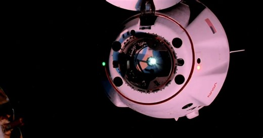 SpaceX Crew-5 Docs at International Space Station Off West Coast of Africa