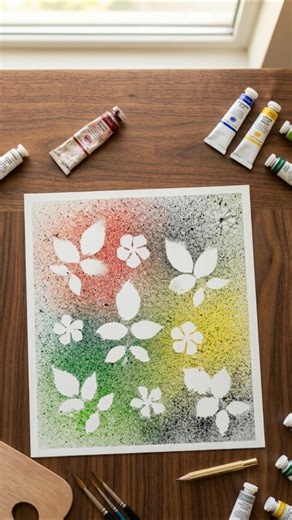 DIY Leaf Painting 🎨 #art #shorts #painting